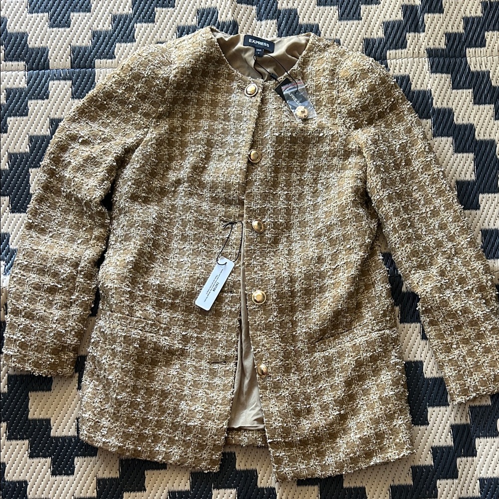 NWT Express Tan Tweed Blazer